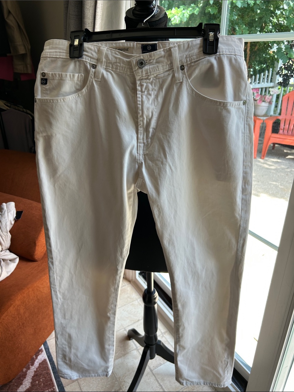 Ag Adriano Goldschmied White Slim Straight Jeans - Women's